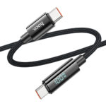 Καλώδιο Σύνδεσης Hoco U125 Benefit USB-C σε USB-C PD100W 3A για Γρήγορη Φόρτιση με Ένδειξη Φόρτισης Braided Μαύρο 1.2m