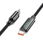 Καλώδιο Σύνδεσης Hoco U125 Benefit USB-C σε USB-C PD100W 3A για Γρήγορη Φόρτιση με Ένδειξη Φόρτισης Braided Μαύρο 1.2m - Image 3