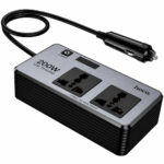Φορτιστής Μετατροπέας 12V σε 220V Αυτοκινήτου Hoco Z66 με 2 Έξόδους 200W και 2xUSB-A 1xUSB-C 66W LED Display Καλώδιο 50cm Μαύρος - Image 3