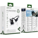 Bluetooth Hands Free Acefast N10 Neckband ENC v6.0 220mAh 12hrs Αναπαραγωγής IP68 με 8GB Μνήμη για Χρήση χωρίς Bluetooth Μαύρα - Image 2