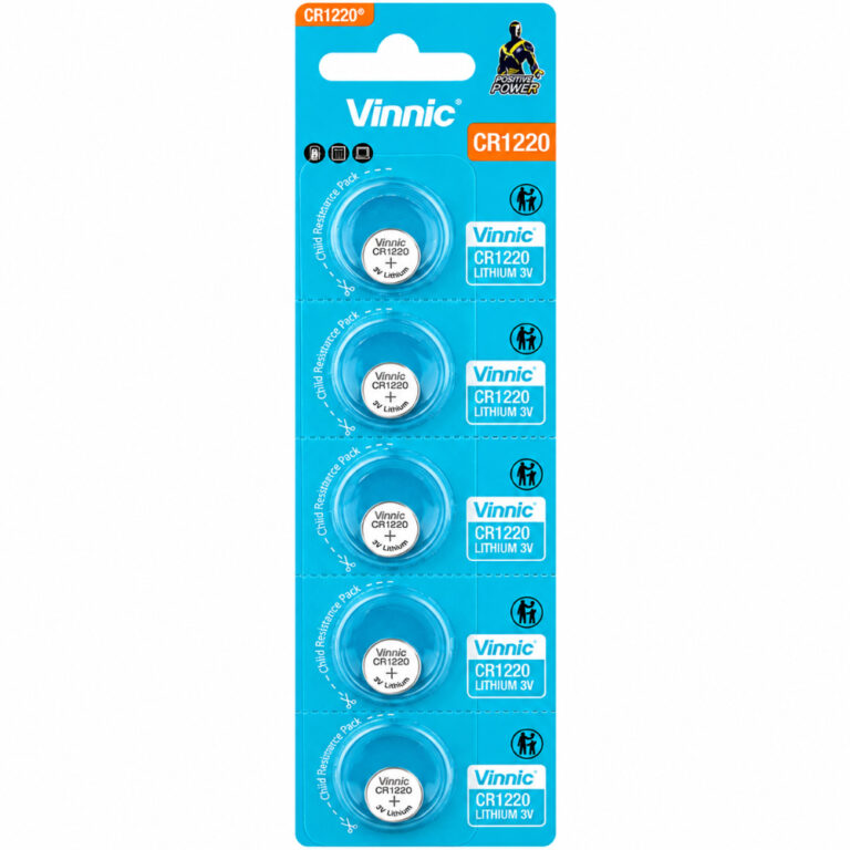 Buttoncell Vinnic CR1220 Τεμ. 5 με Διάτρητη Συσκευασία