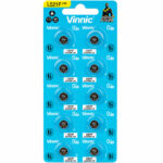 Buttoncell Vinnic L521F AG0 LR60 Τεμ. 10 με Διάτρητη Συσκευασία 1.5V