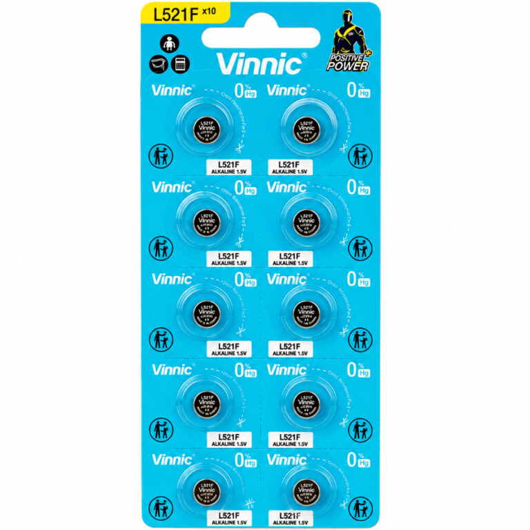 Buttoncell Vinnic L521F AG0 LR60 Τεμ. 10 με Διάτρητη Συσκευασία 1.5V
