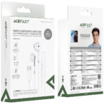 Hands Free Acefast L13 Earphones Stereo USB-C με Μικρόφωνο Λευκά 1.2m - Image 2