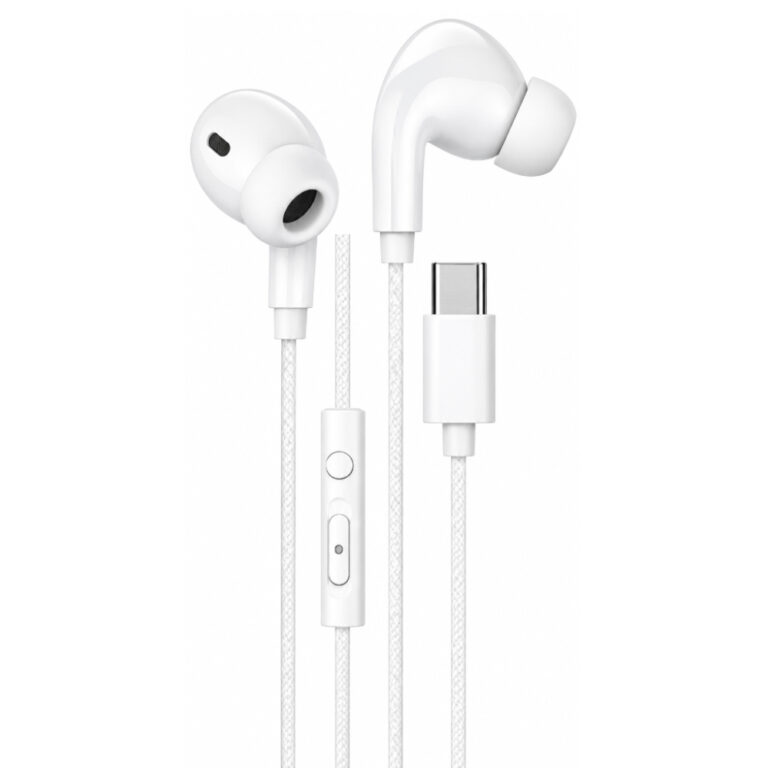 Hands Free Hoco. DM48 Rock Stereo USB-C με Μικρόφωνο 1.2m Λευκά Συμβατά με Όλες τις USB-C Συσκευές