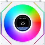 LIAN LI UNI FAN SL INF LCD FLEX - White - Wireless 120 3PCS WithOUT controller Case Fan - Image 2