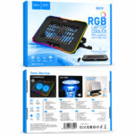Laptop Cooler Hoco. DH19 Cool RGB με 2 Ανεμιστήρακια 1200Rpm και Stand Κινητού για Φορητούς Υπολογιστές έως 17" - Image 2