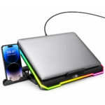 Laptop Cooler Hoco. DH19 Cool RGB με 2 Ανεμιστήρακια 1200Rpm και Stand Κινητού για Φορητούς Υπολογιστές έως 17" - Image 3