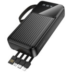 Power Bank Borofone BJ76A 20000mAh με 4 Καλώδια Φόρτισης και 4 Θύρες USB-C USB-A Lightning Micro-USB και LED Ένδειξη Μπαταρίας Μαύρο - Image 4
