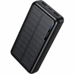 Power Bank Hoco J176A Honorifico 20000mAh 10W 1xUSB-C 2xUSB-A 1xMicroUSB με Solar Panel Μαύρο