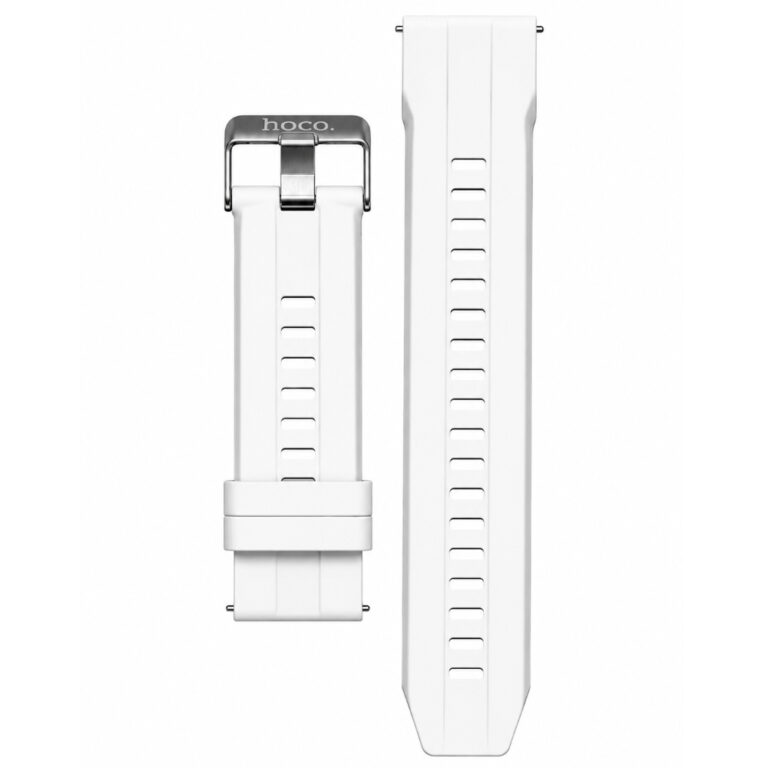 Ανταλλακτικό Watchband Hoco 20mm Universal Λευκό Silicon Band με Ασημί Αγκράφα