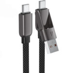 Καλώδιο Acefast C13-04 USB-C σε USB-C / USB-A 3A 60W Braided Μαύρο 1.2m