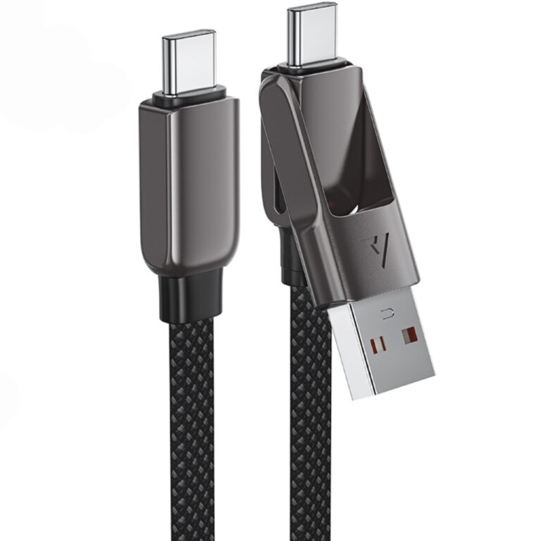Καλώδιο Acefast C13-04 USB-C σε USB-C / USB-A 3A 60W Braided Μαύρο 1.2m
