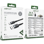 Καλώδιο Acefast C22-04 USB-A σε USB-C 18W 3A Braided Μαύρο 1.2m - Image 2