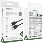 Καλώδιο Acefast C26-04 USB-A σε USB-C 18W 3A Μαύρο 1.2m - Image 2