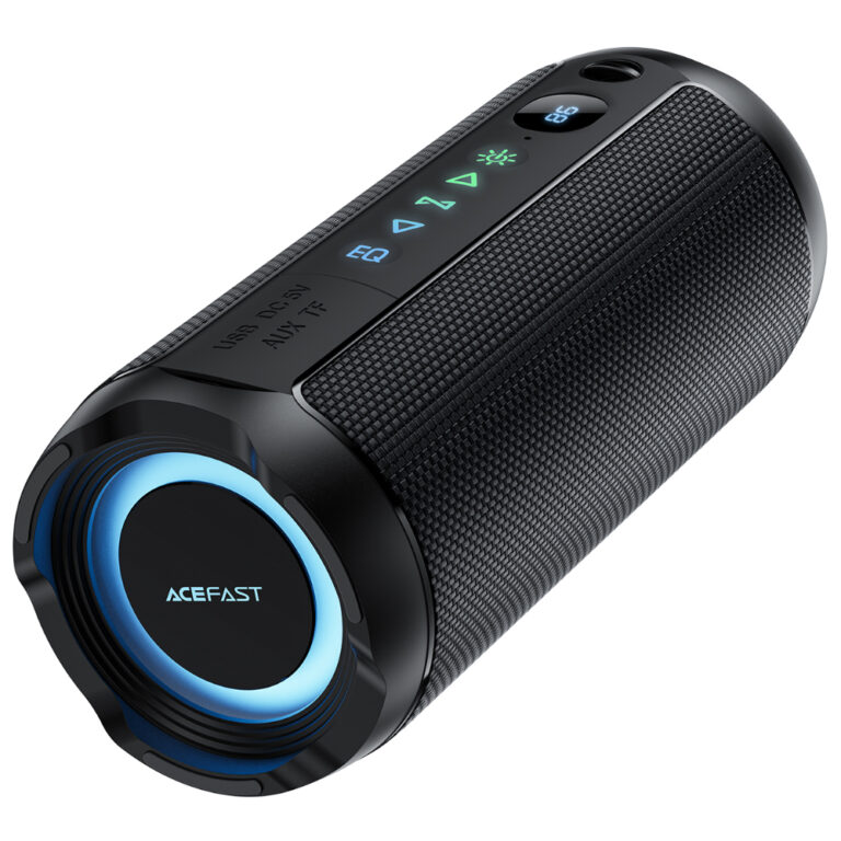 Φορητό Ηχείο Wireless Acefast K12 Pro TWS ENC v6.0 2400mAh 30W TF Card AUX USB Digital Display και RGB Φωτισμό IPX4 Μαύρο