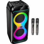 Φορητό Ηχείο Wireless Hoco. DS76 Magic RGB v5.4 160W 9000mAh USB AUX MicroSD FM με 2 Ασύρματα Μικρόφωνα Μαύρο
