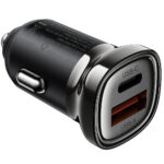 Φορτιστής Αυτοκινήτου Acefast B19 PD30W 1xUSB-A 1xUSB-C Μαύρος