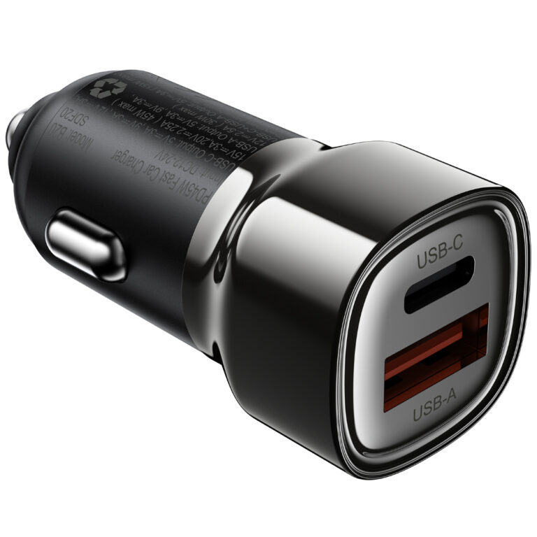 Φορτιστής Αυτοκινήτου Acefast B20 PD45W 1xUSB-A 1xUSB-C Μαύρος