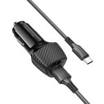 Φορτιστής Αυτοκινήτου Borofone BZ31A Solid 2xUSB-A 17W με Καλώδιο USB-A σε USB-C 1m Μαύρος - Image 3