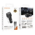 Φορτιστής Αυτοκινήτου Borofone BZ31B Solid USB-C PD30W με Καλώδιο USB-C σε USB-C 1m Μαύρος - Image 2