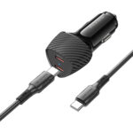 Φορτιστής Αυτοκινήτου Borofone BZ31D Solid 2xUSB-C PD60W με Καλώδιο USB-C σε USB-C 1m Μαύρος - Image 3