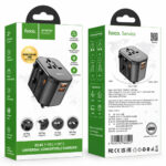 Φορτιστής Ταξιδίου Hoco. DC44 Universal Converter US EU AU UK με 2xUSB-A 1xUSB-C PD20W Μαύρος - Image 2