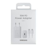 Φορτιστής Ταξιδίου Samsung Fast Charging EP-T1510XWEGEU 15W με Καλώδιο USB-C σε USB-C Λευκό