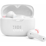 Bluetooth Hands Free JBL Tune 230NC In-ear v5.2 TWS IPX4 Pure Bass με 4-Mic ANC Smart Ambient Λευκά