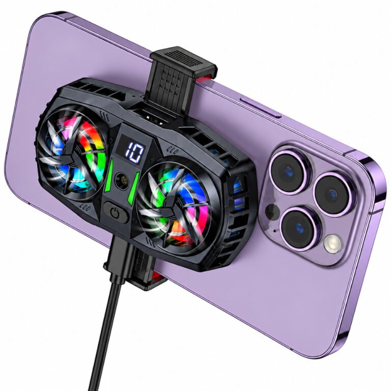 Cooler Κινητού Τηλεφώνου Hoco GM36 Mustango Ultra-silent RGB USB-A Θύρα για Φόρτιση Κινητού με 3-επίπεδα Έντασης