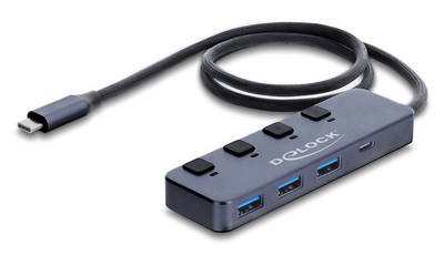 DELOCK USB-C hub 64384 με διακόπτες