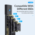 ORICO θήκη για M.2 NVMe & SATA SSD PWDM2-G2, 10Gbps, tool free, μπλε - Image 5