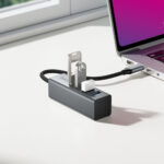 USB Hub Hoco HB1C 4-in-1 USB-C σε 4xUSB-A 3.0 Aluminum Alloy Γκρι - Image 4