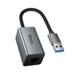 Αντάπτορας  Hoco UA48 USB-A σε RJ45 OTG 10/100Mbps 15cm Γκρι