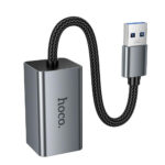 Αντάπτορας  Hoco UA48 USB-A σε RJ45 OTG 10/100Mbps 15cm Γκρι - Image 3