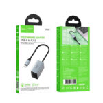 Αντάπτορας  Hoco UA48 USB-C σε RJ45 OTG 10/100Mbps 15cm Γκρι - Image 2