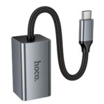 Αντάπτορας  Hoco UA48 USB-C σε RJ45 OTG 10/100Mbps 15cm Γκρι - Image 3