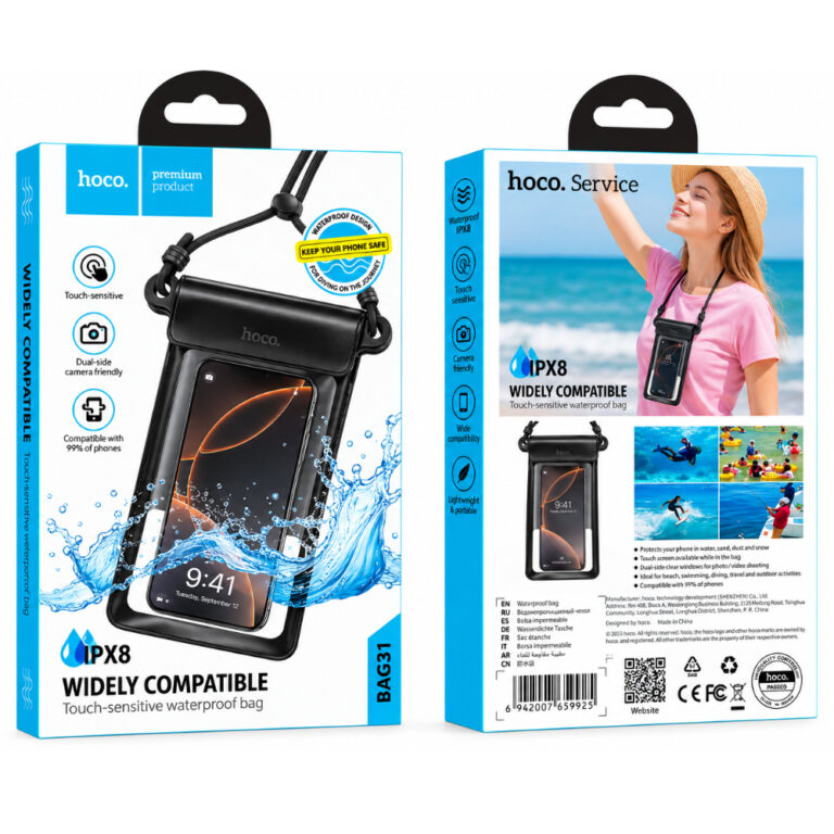 Θήκη Αδιάβροχη Hoco. BAG31 IPX8 για Συσκευές εως 7.2" Διαστάσεις 23cm x16cm