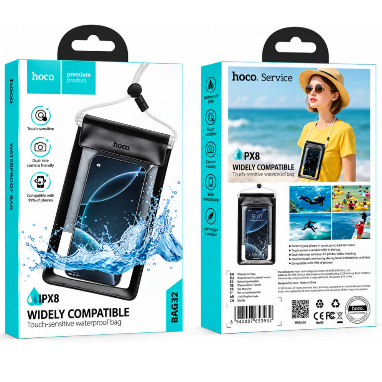 Θήκη Αδιάβροχη Hoco. BAG32 IPX8 για Συσκευές εως 7.2" Διαστάσεις 22cm x 13.3cm